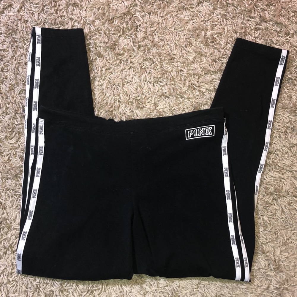 Victoria’s Secret pink pants black and white leggings size large yoga wear cloth